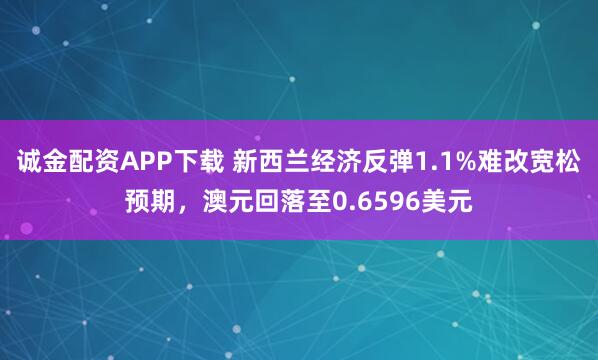 诚金配资APP下载 新西兰经济反弹1.1%难改宽松预期,澳元回落至0.6596美元